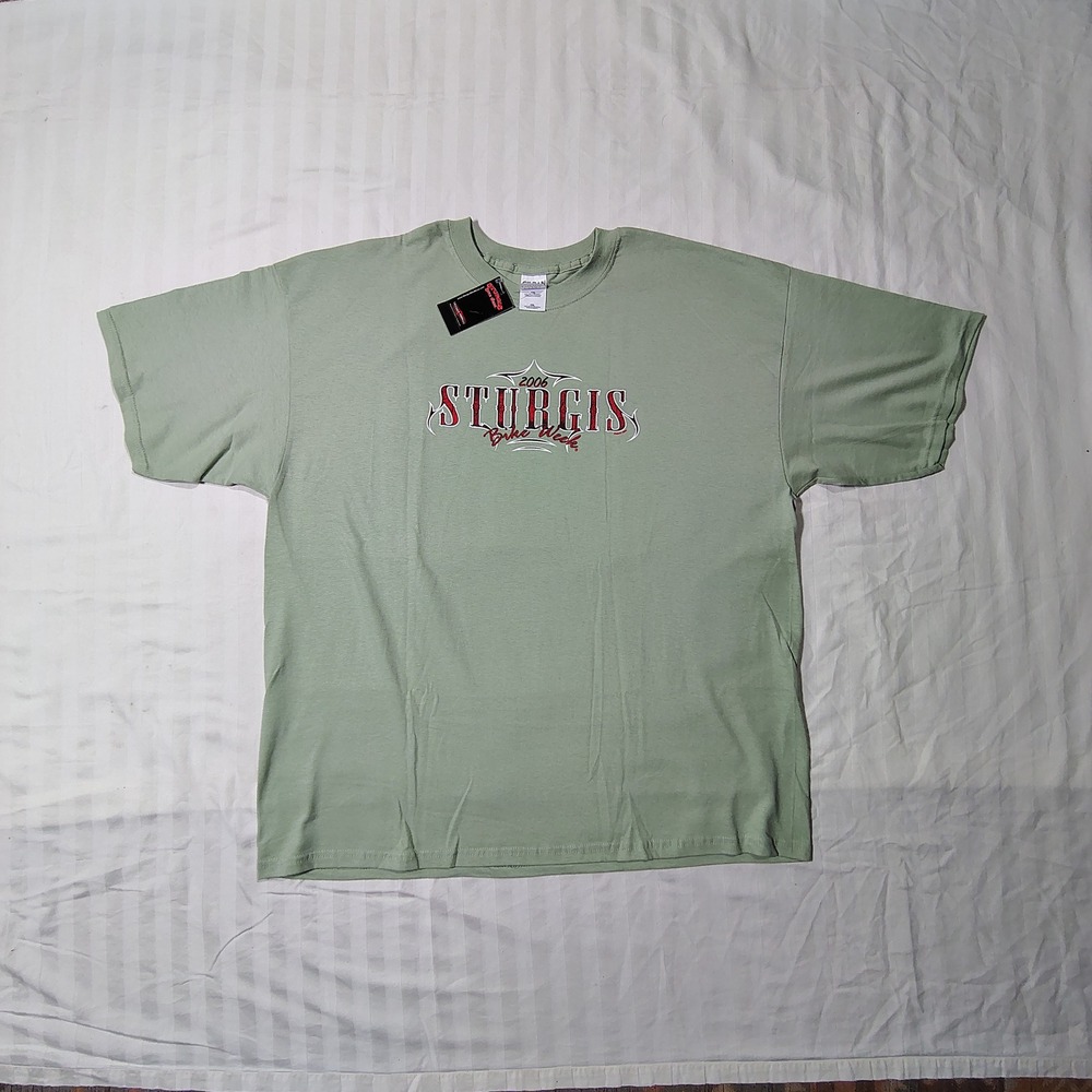 VINTAGE Sturgis Bike Week Shirt Mens XXL Green 2006 Double Cobra